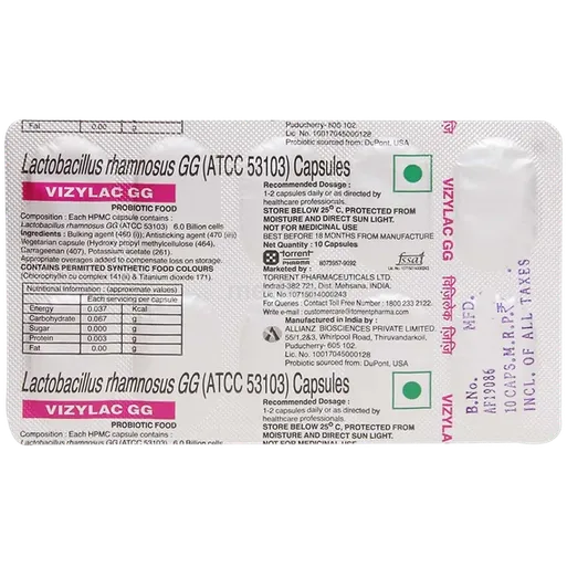 vizylac gg capsule 10's